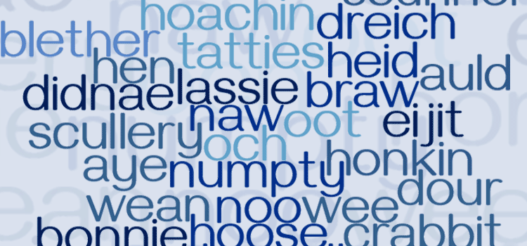 Wordcloud mit schottischen Wörtern